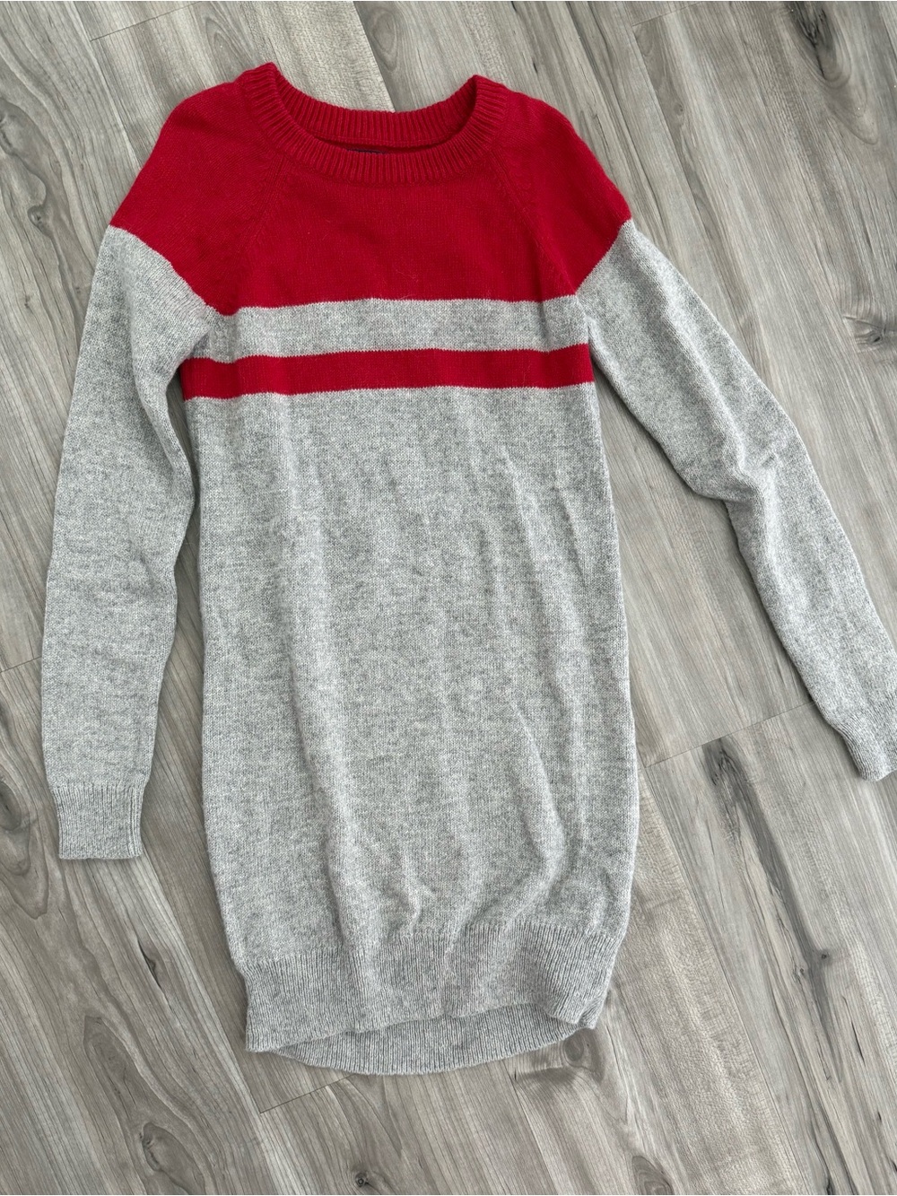 GAP Gray and Red Knit Sweater Dress